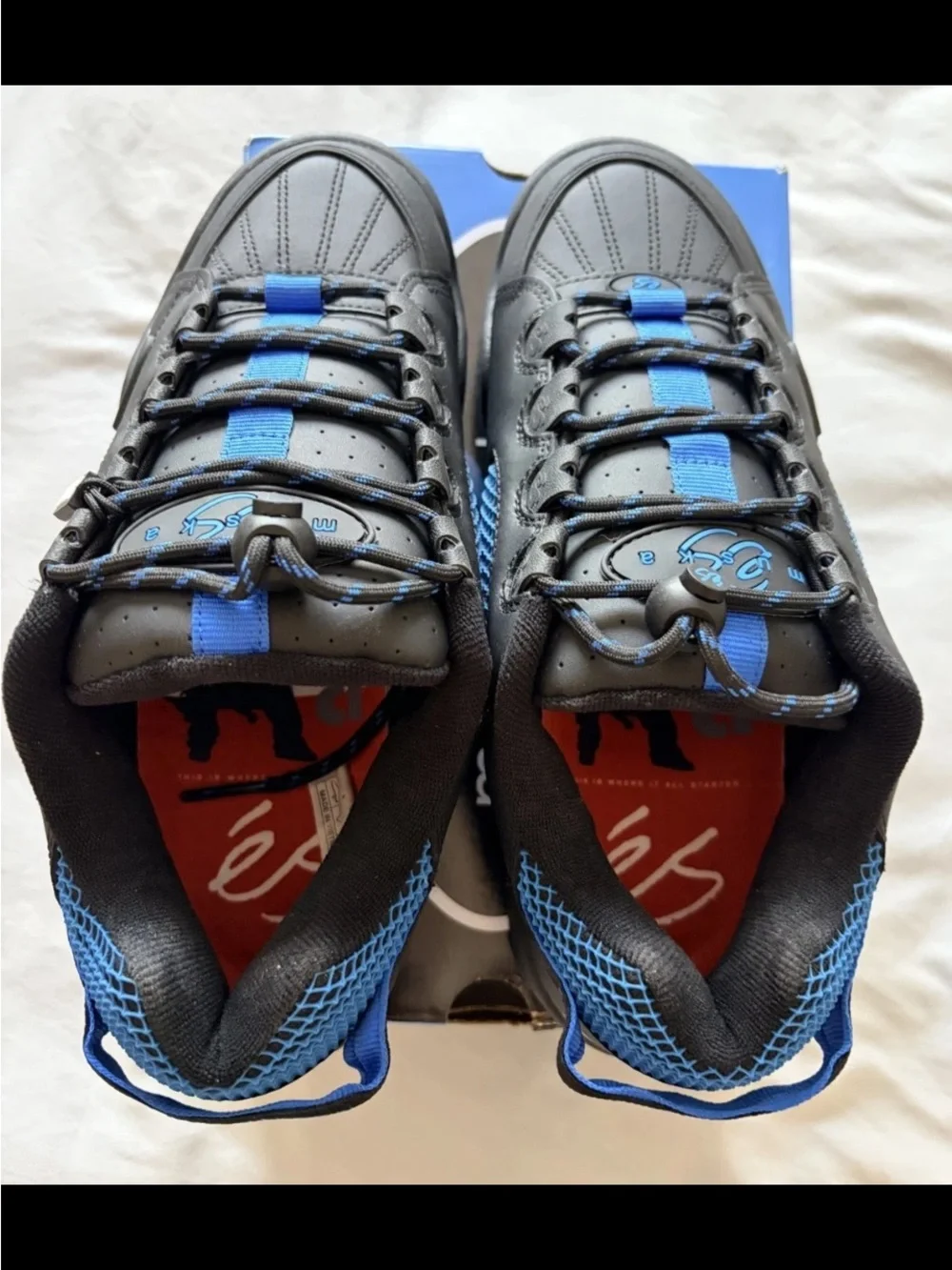 NEW AUTOGRAPHED CHAD MUSKA ES SHOES SIZE 10.5 Signed Box Black & Blue 2024 RARE